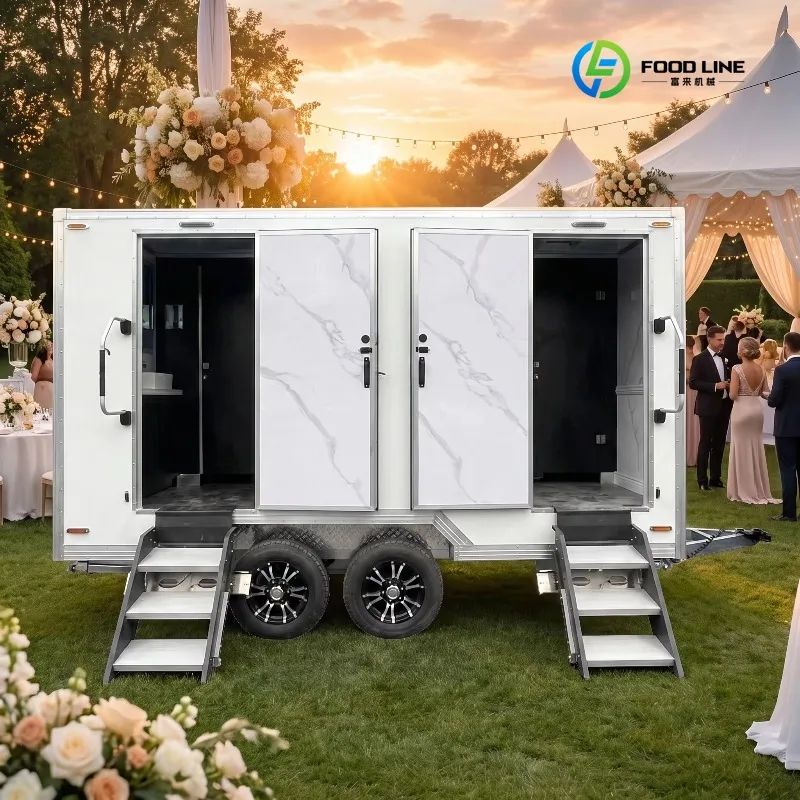 Two Stalls Portable Restroom Trailers Bathroom Trailer Mobile Posh Potties Toilets for Concerts Wedding Rental Customized