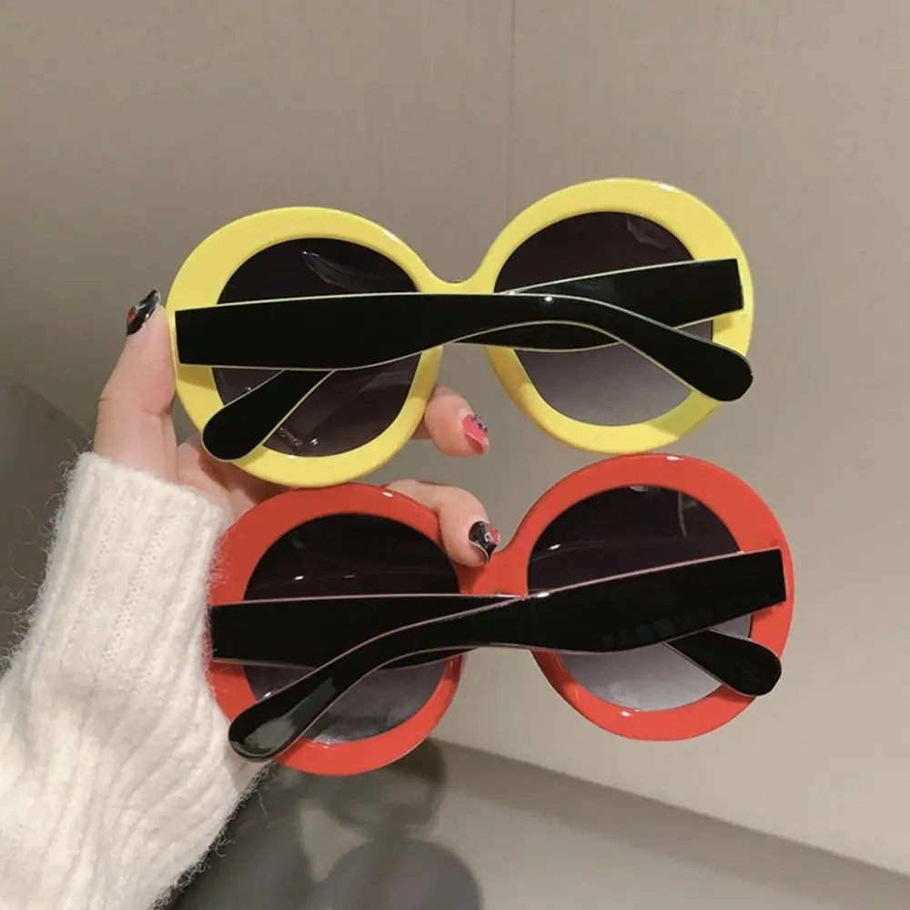 Vintage Big Round Sunglasses Women Brown Gradient Oversized Sun Glasses Female Fashion Luxury Brand Designer Mirror Clear Shades