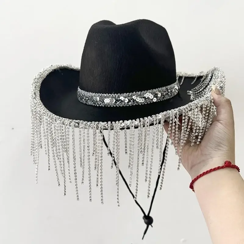 l5yc-cappello-da-cowboy-con-protezione-solare-glitterato-cappello-da-cowboy-primaverile-estivo-anti-uv-per-sposa-con-bordo-pendente