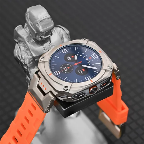 Imagen 2 del producto Correa de silicona + funda para Samsung Galaxy Watch Ultra 2025, banda deportiva de lujo de 47mm para Galaxy Watch Ultra sin huecos