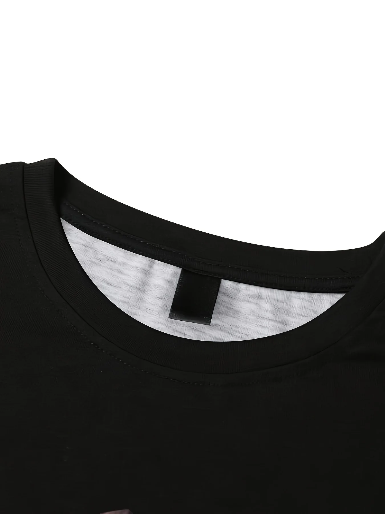 تي شيرت Fierce Wolf Print بسيط ومتوافق مع رقبة دائرية وأكمام طويلة، مريح ومسامي للسفر اليومي