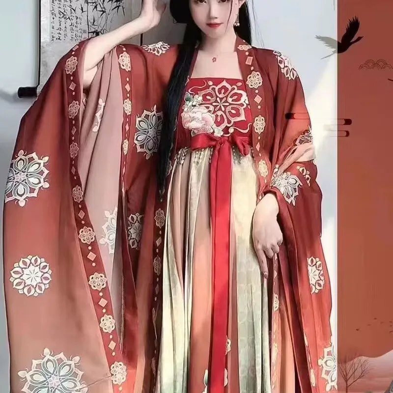 Large Size 6XL Chinese Hanfu Dress Women Oversized Halloween Cosplay Costume Ancient Tang Suits Hanfu Suitable For Ladies 120KG