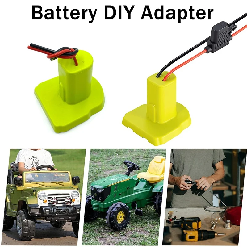 Imagem -03 - Adaptador de Roda Elétrica para Ryobi Bateria com Fusível Conector da Bateria 18v 14.4v 18v Nimh Nicd Li-ion