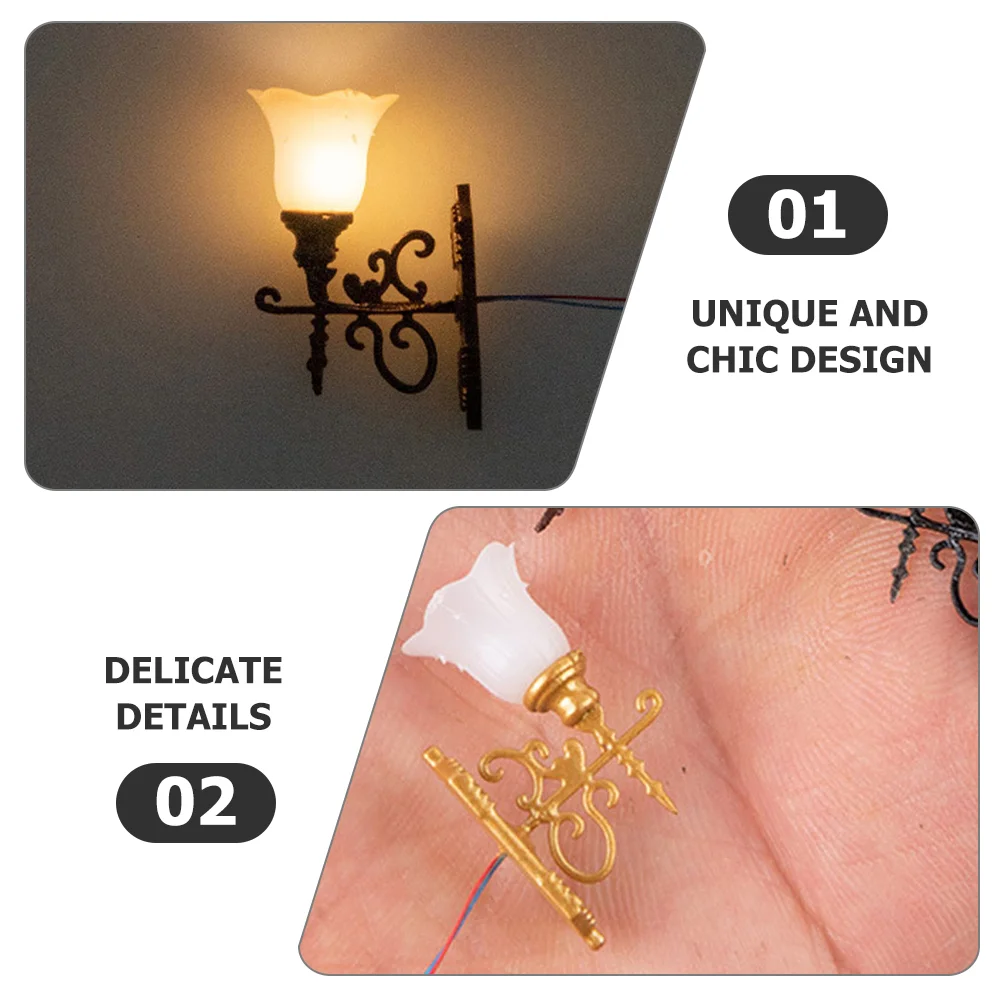 Light Miniature Mini Lamp Wall Lighting House Landscape Decorations Model Simulation Led Tiny Sand Table Ornament Micro Yard