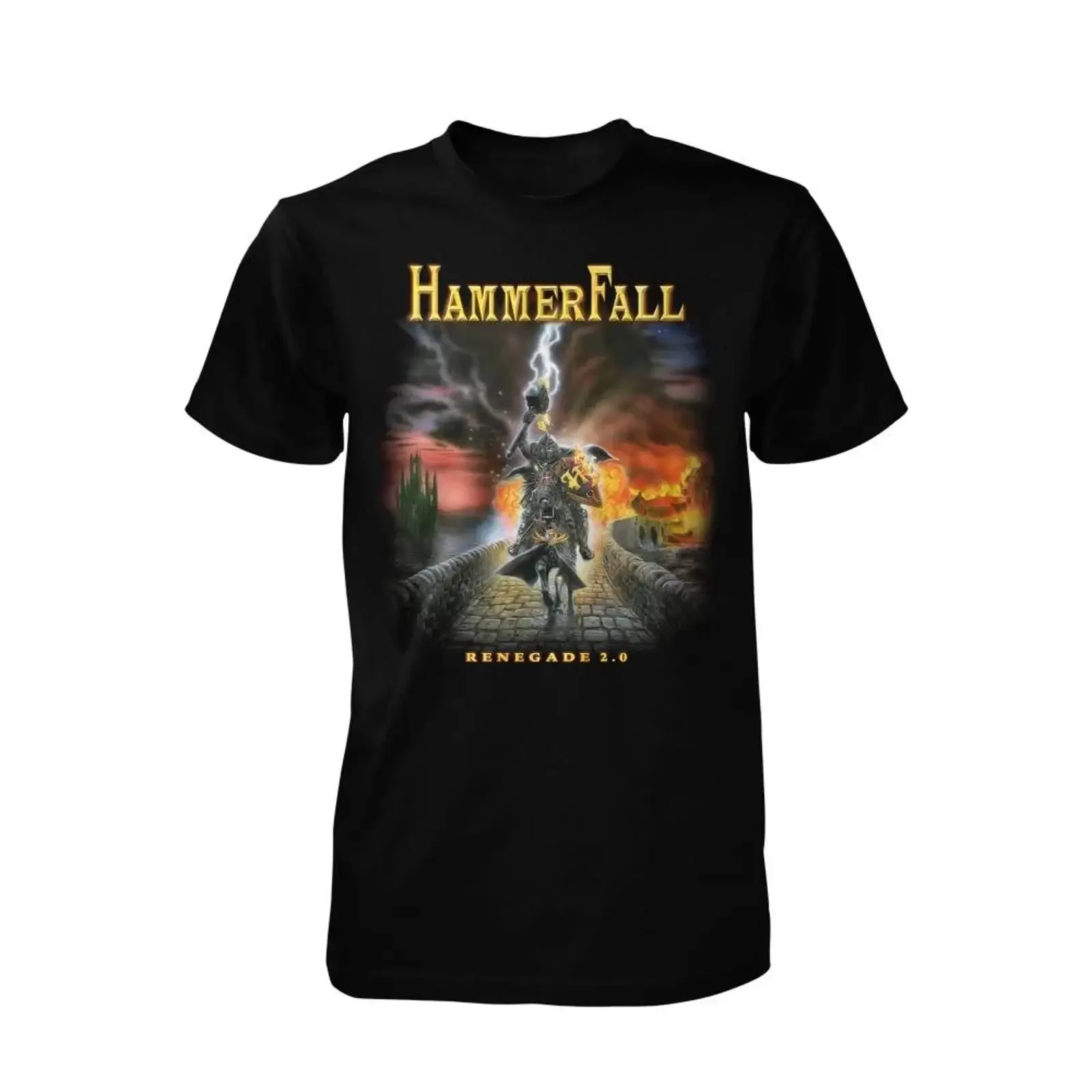 Hammerfall Renegade 2 0 Band T Shirt Official Merch vintage Washed Stylish homme graphic Casual streetwear Stretched