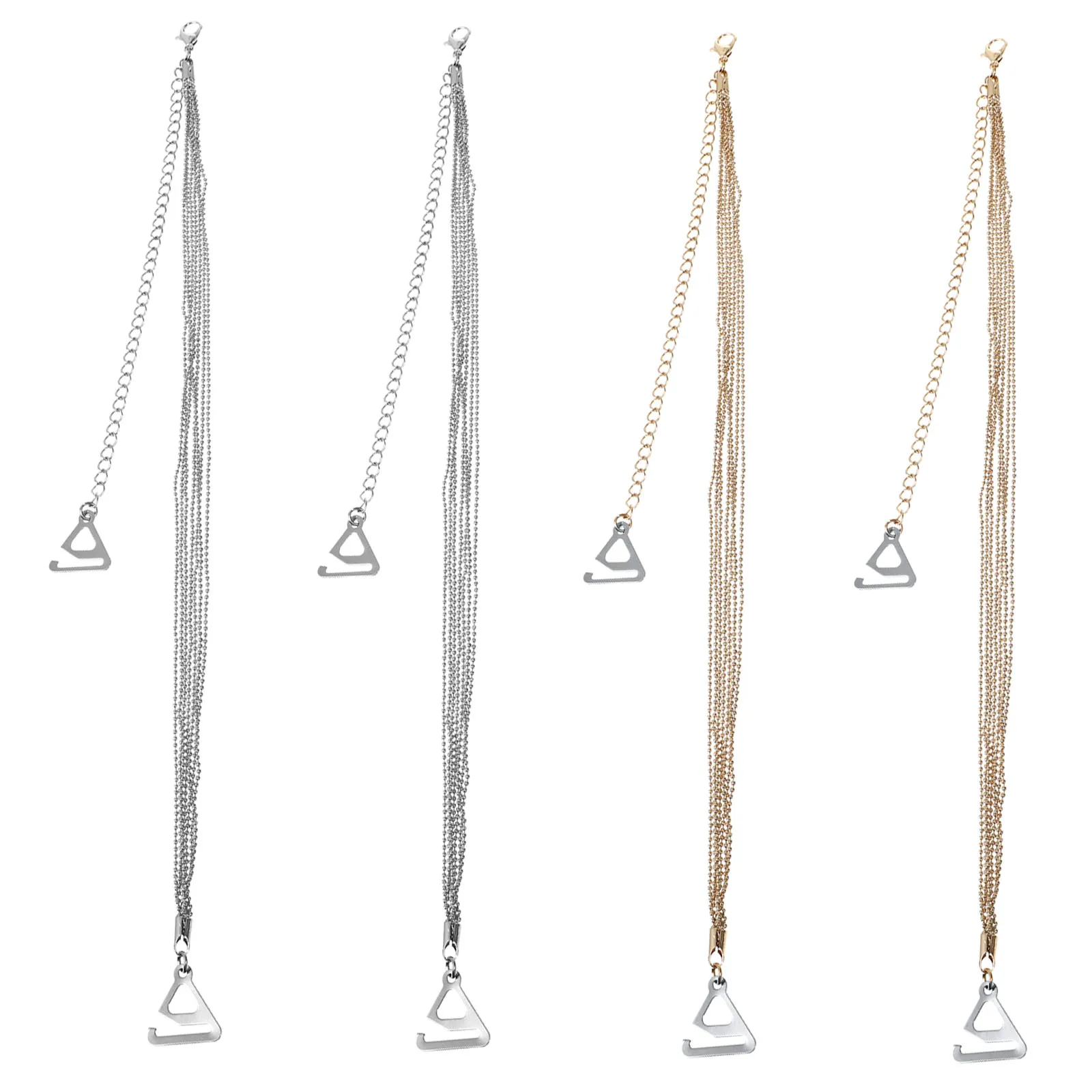 

2 Pairs Pearls Straps Decorative Shoulder Bra Detachable Wedding Beaded Silver Elegant Removable