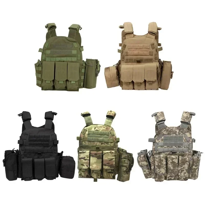 Gilet tattico in Nylon Body Armor Hunting Carrier accessori softair bambini Combat MOLLE Camo Vest Outdoor CS Hunting