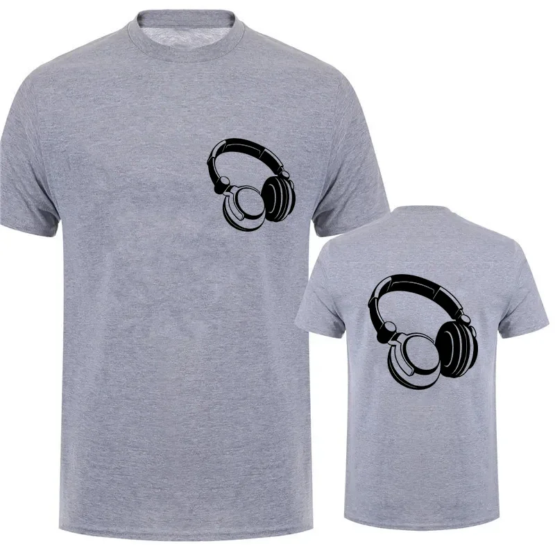 2024 New Headphones Print Casual Short-Sleeved Men\'s T-Shirt Music DJ Graphic Tee Gift Tshirt Funny Tee Shirt Vintage Streetwear