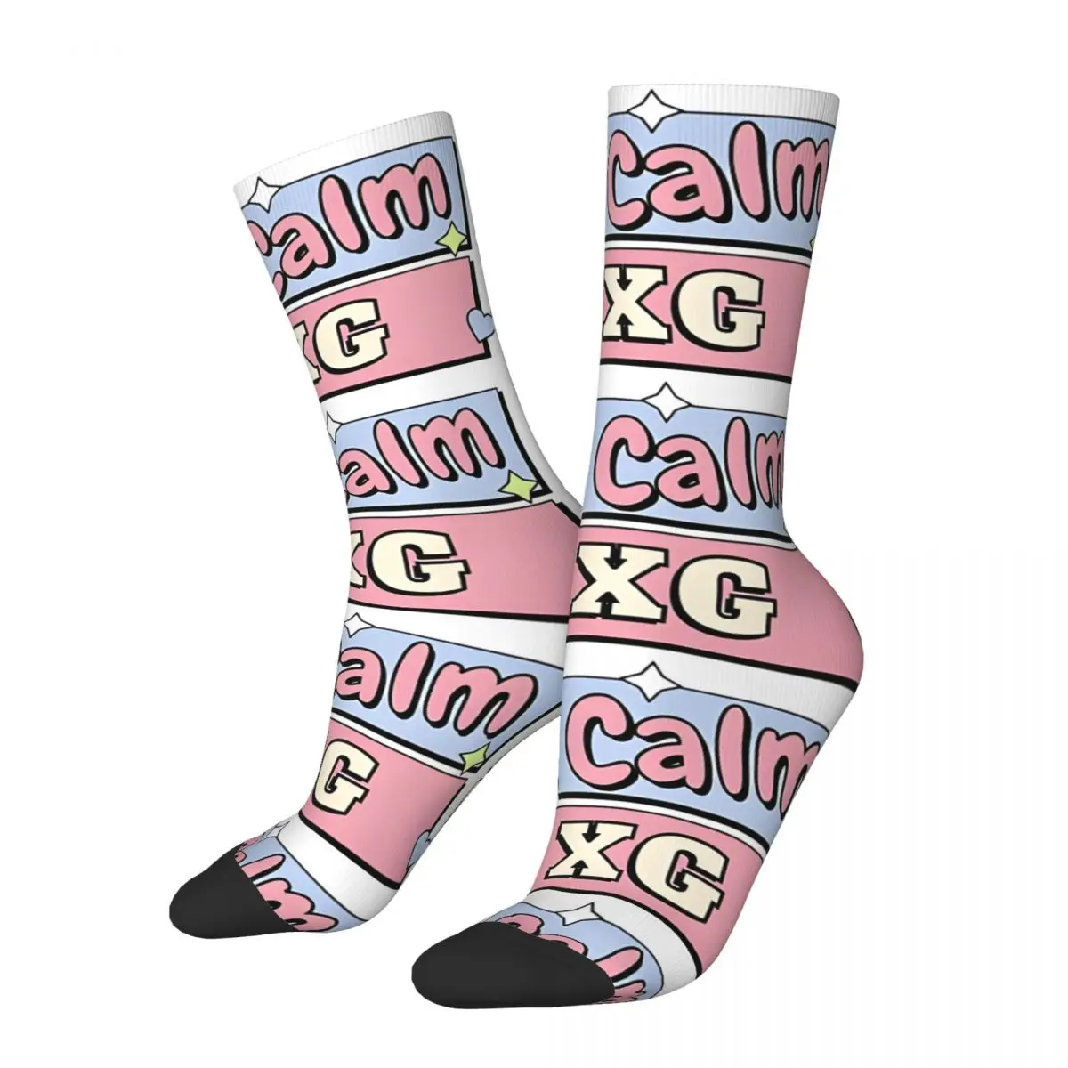 Crazy compression Keep Calm And Stan XG Sock for Men Harajuku XG Seamless Pattern Crew Sock Casual