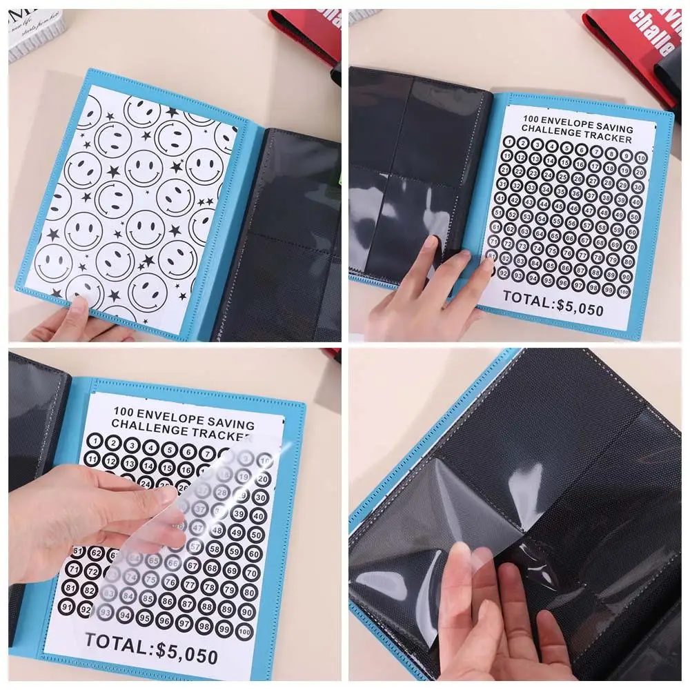 PP Money Saving Binder 100 Days Colorful Savings Challenges Book Tear Resistant Durable Envelope Savings Challenge