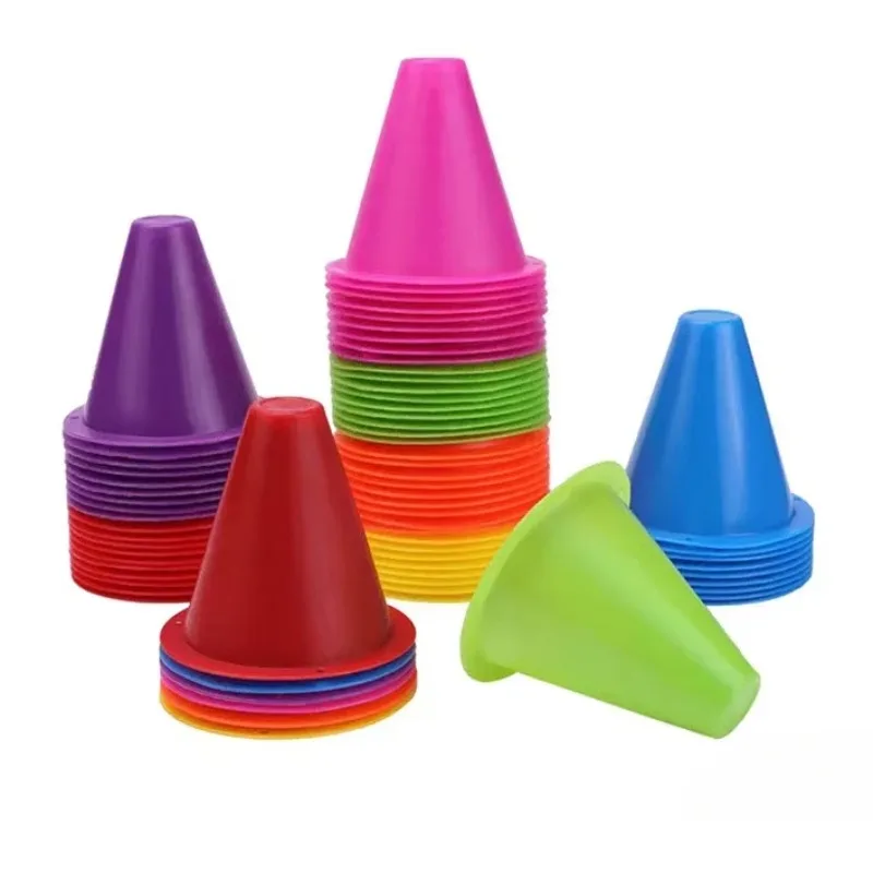 10Pcs Plastic Skate Marker Cone Roller Football Soccer Agility Training Equipment Marking Cup Roller Skating Roadblock Accessory