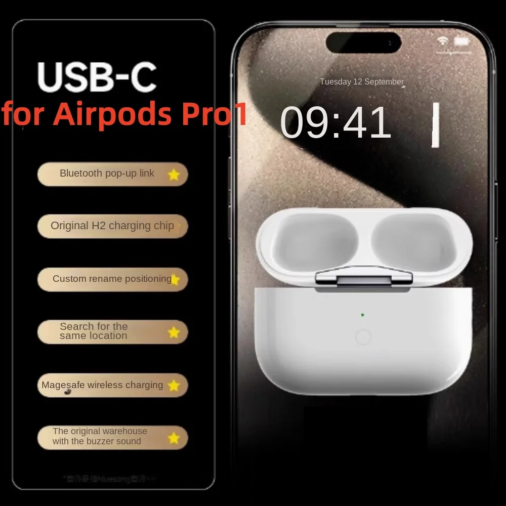 Airpods プロ 2 充電器ケース交換 A2931 A2700 ワイヤレス USB-C 充電ボックス Bluetooth イヤホン 680mAh a2698 A2699