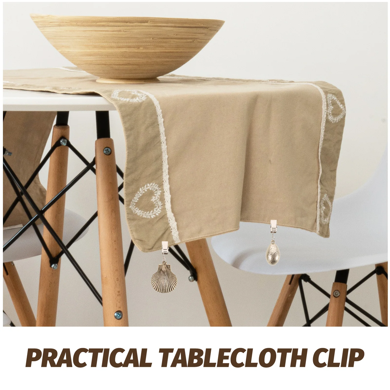

4Pcs Shell Painted Weights Decorative Tablecloth Clips for Outdoor Dining Windproof Table Cover Holders Party Wedding Decoration
