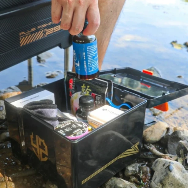 

Double Layer Waterproof Tackle Box,Dual Side Fishing Lure Accessory Case,Small Terminal Tackle Organizer for Hooks and Jig Heads