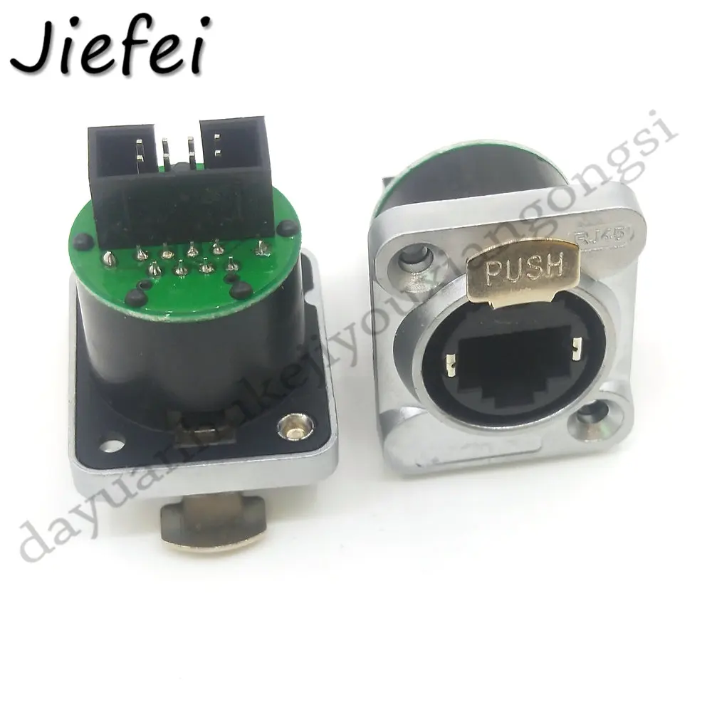 100Pcs RJ45 with PCB Board Connector, RJ45 Female Adapter, Female Panel Mount Sockets RJ45 Ethernet Connector