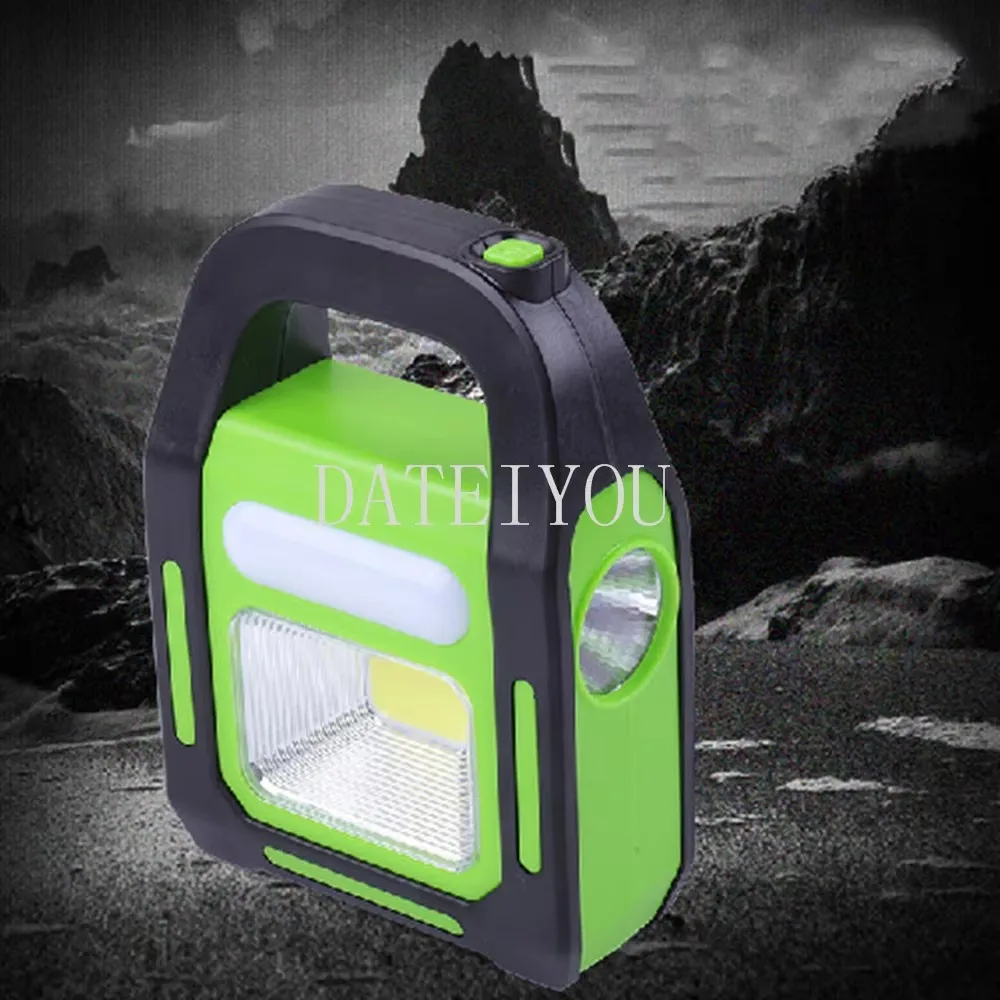 COB Working Emergency Light Mobile Lantern Solar Powered USB Rechargeable Outdoor Camping Lamp Flashlight