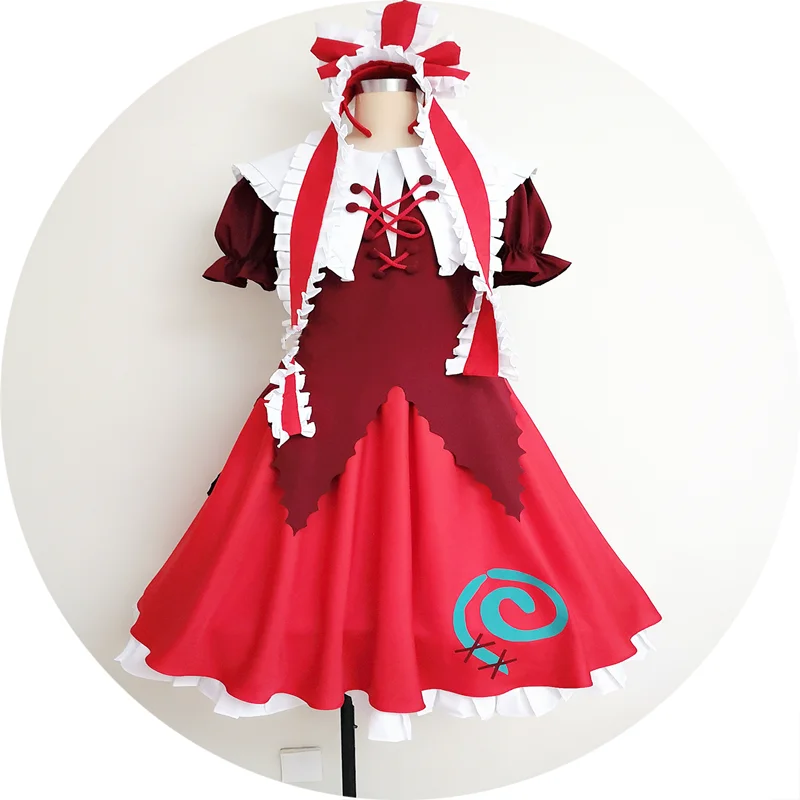 《Tamaño personalizado》 Anime Touhou Project Kagiyama Hina Cosplay Disfraz Vestido Peluca de Halloween Navidad