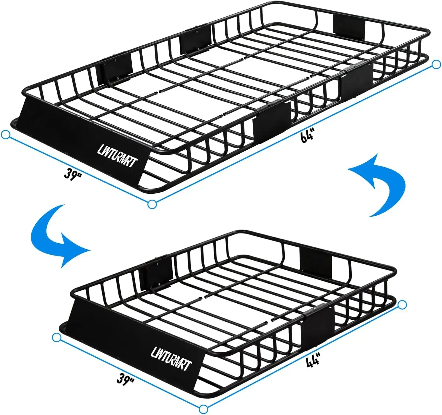 64 x 39 Inch Universal Heavy Duty Roof Rack Cargo with Cargo Net, Car Top Luggage Holder Carrier Basket for SUV,Truck or