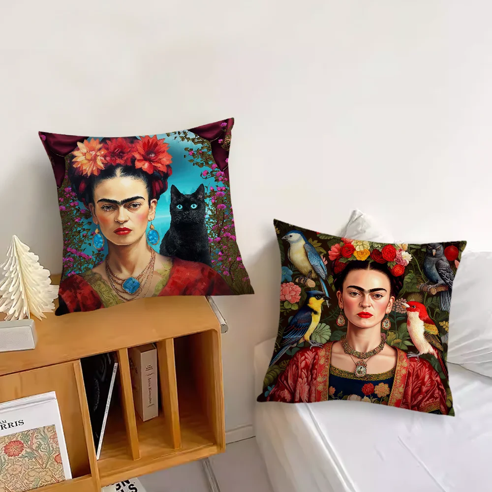 Aesthetic Art  cushion cover Living Room Bedroom Headboard Backrest Cushion Square Cushion Nap Time F-Frida K-Kahlo Pillow Case