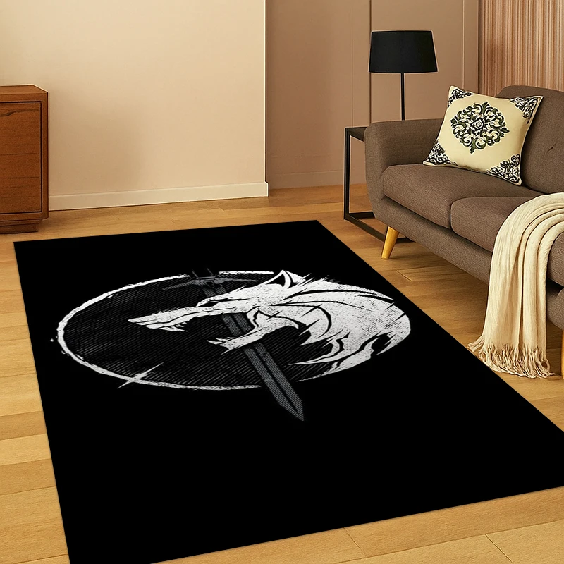 The W-Witcher Geralt Game Cartoon Carpet Rug for Bedroom Living Room Sofa Playroom Doormat Home Decor,Kid Area Rug Non-slip
