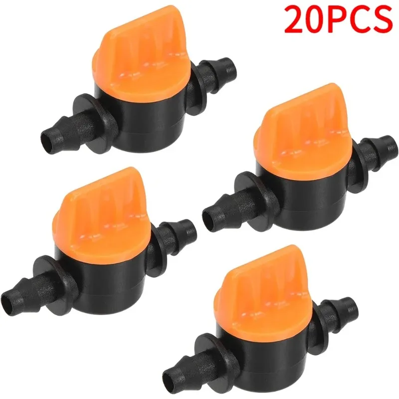 1Pc 20Pcs Hose Valve Garden Tap Connectors for Drip Irrigation System, 4/7mm Water Flow Control Fittings