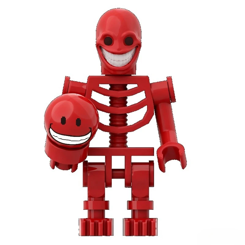 Red Skeleton Torso Building Block Game Peripheral Character Assembly Model Stress-relief DIY Brick Toy Kit Halloween Party Gift
