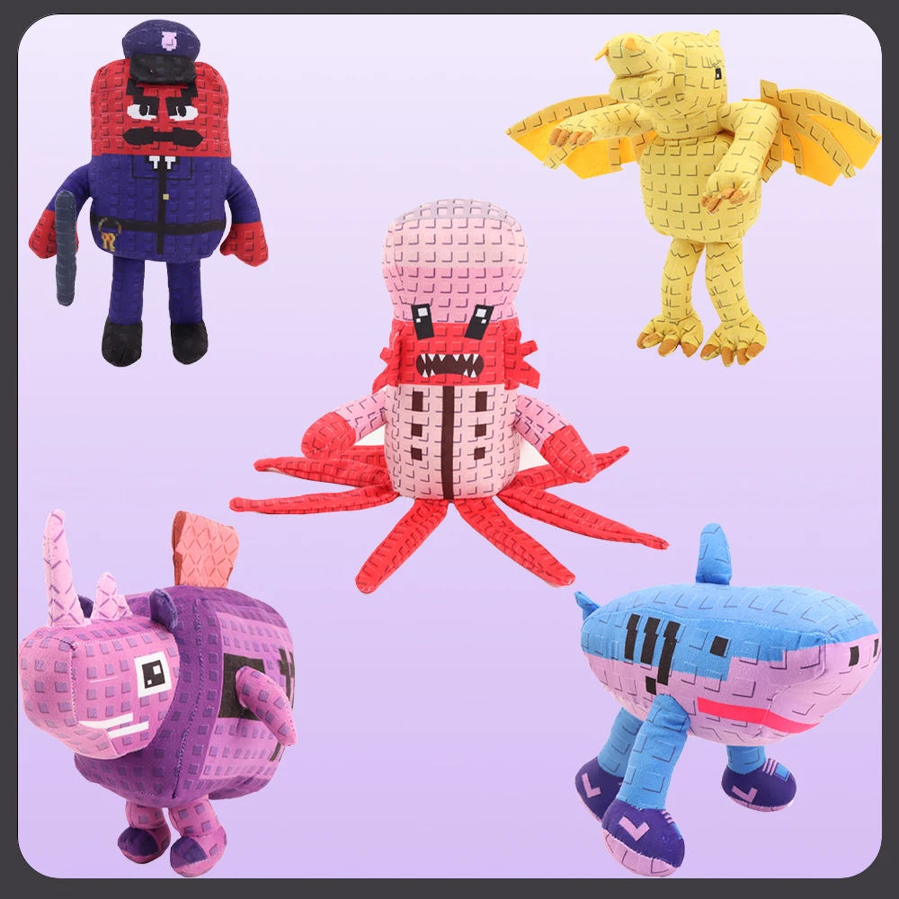 

New Plants vs Brainrots Plush Toys Breadman, Octopus, Checkered Police, Shark, Flying Dragon Dolls Toys for Kids Birthday Gifts