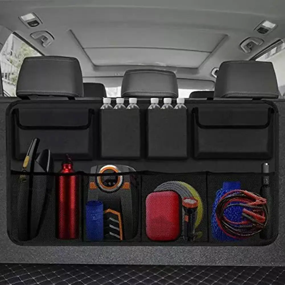 Car Trunk Organizer Adjustable Backseat Storage Bag Net High Capacity Multi-use Oxford Automobile Seat Back Organizers