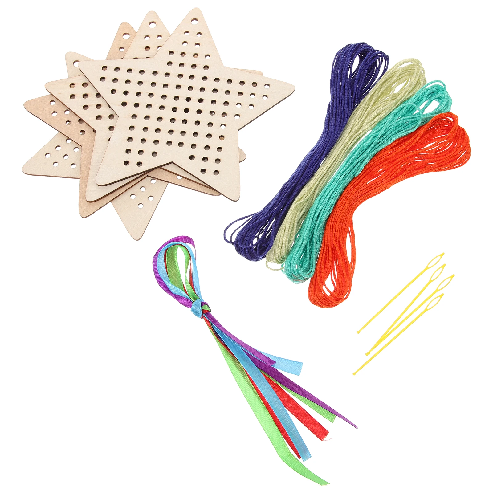 

Adults Wooden Bookmark Set Handmade Marks Sewing Yarn Bookmarks Embroidery Child