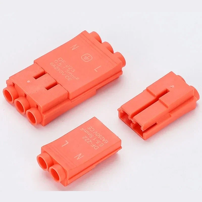 Lighting fixtures Quick Connect Terminals DF-222/223 Hard wire docking 2/3 Pin Plug Wire Electrical Connector Compact Push-in