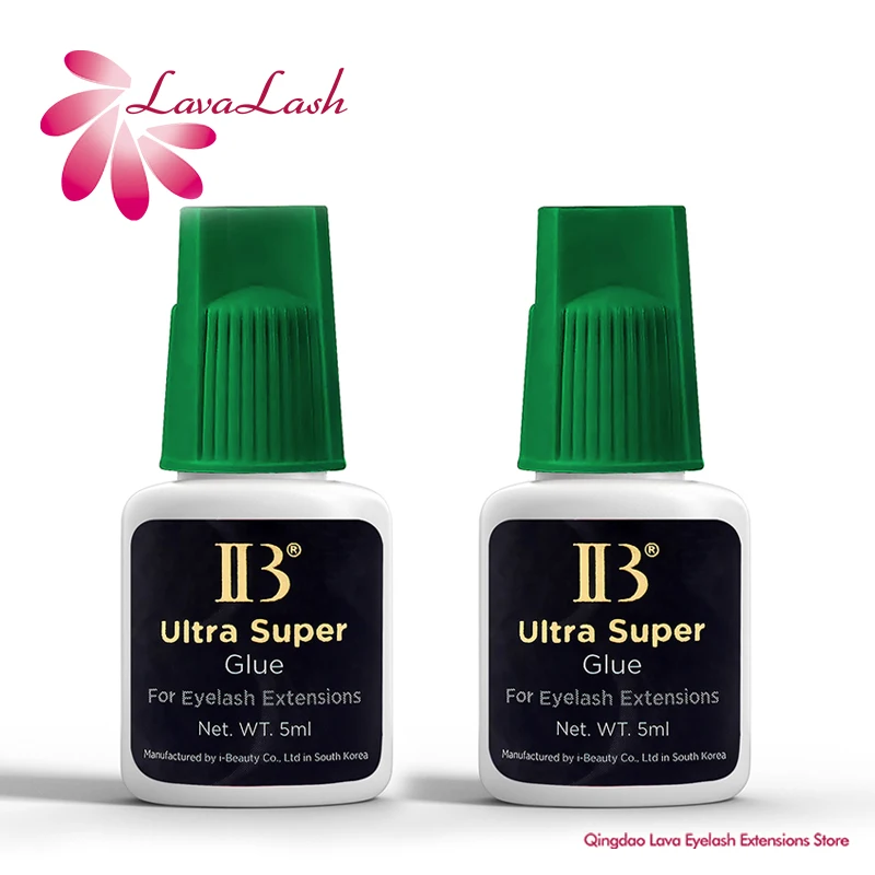 2 Bottles 5ml Korea IBeauty Ultra Super Glue for Eyelash Extensions Fast Drying IB Green Cap Lash Glue Makeup Tools Beauty Shop