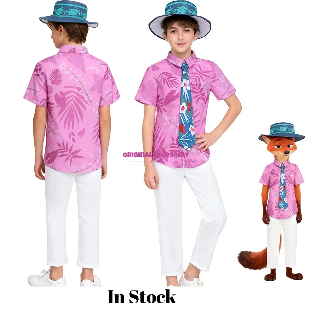 

2025 Nick Wilde Cosplay Costume Kid Boys ZZootopias Game Clothing Creative Christmas Children Fox Cosplay