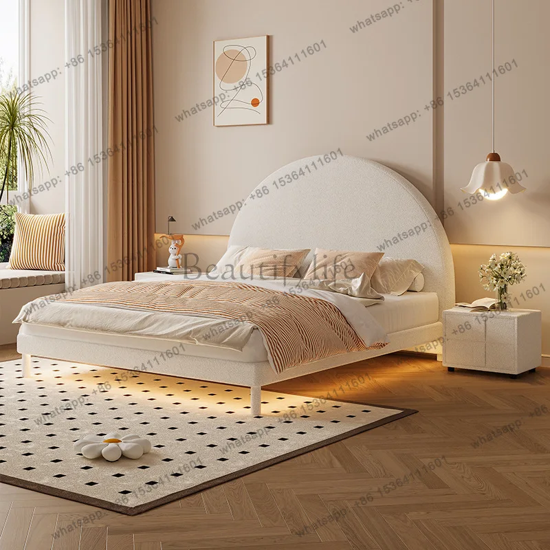 Factory Direct Sales Cream Wind Technology Lamb Fleece Minimalist Round Soft Bag Fabric Bed