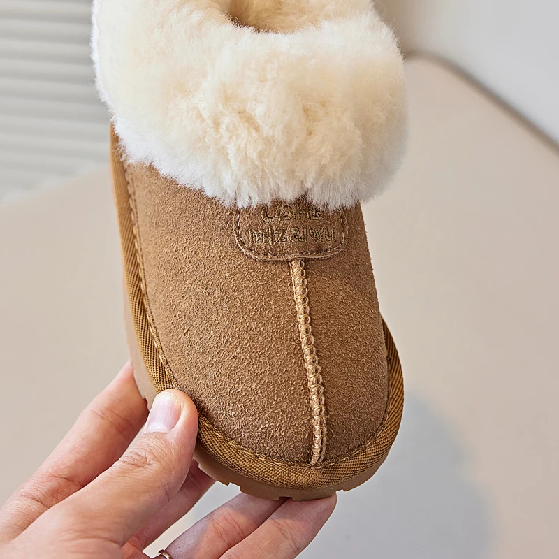 Botas de nieve de ante de piel de vaca para niños, zapatos de diseñador para niños pequeños, zapatillas de piel de Tasman, zapatos de bebé, Ultra Mini, botas bajas cálidas para niños