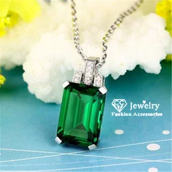 CC Jewelry Fashion Pendant & Necklace For Women Sterling Silver Color Vintage Green Stone Wedding Party Necklaces CCN121