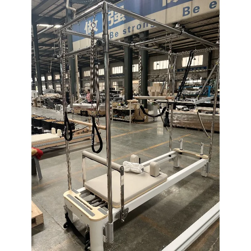 YTYIN طاولة ترابيز محمولة تجارية معدنية بيضاء من الألومنيوم بيلاتيس المصلح #3