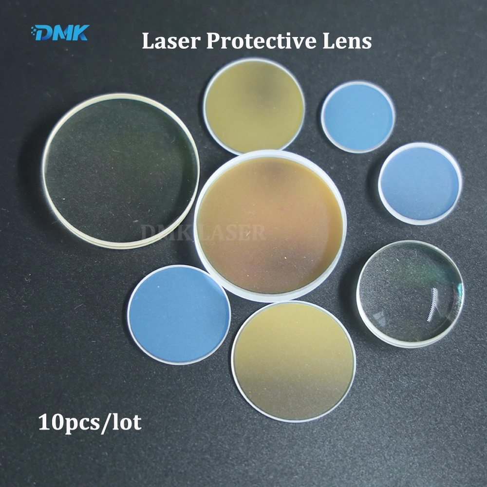 DMK 10Pcs Hot Sale Fiber Laser Protective Lenses 20x2 20x3 27.9x4.1 37x7 1064nm For Laser Cutting Head/Laser Welding Head