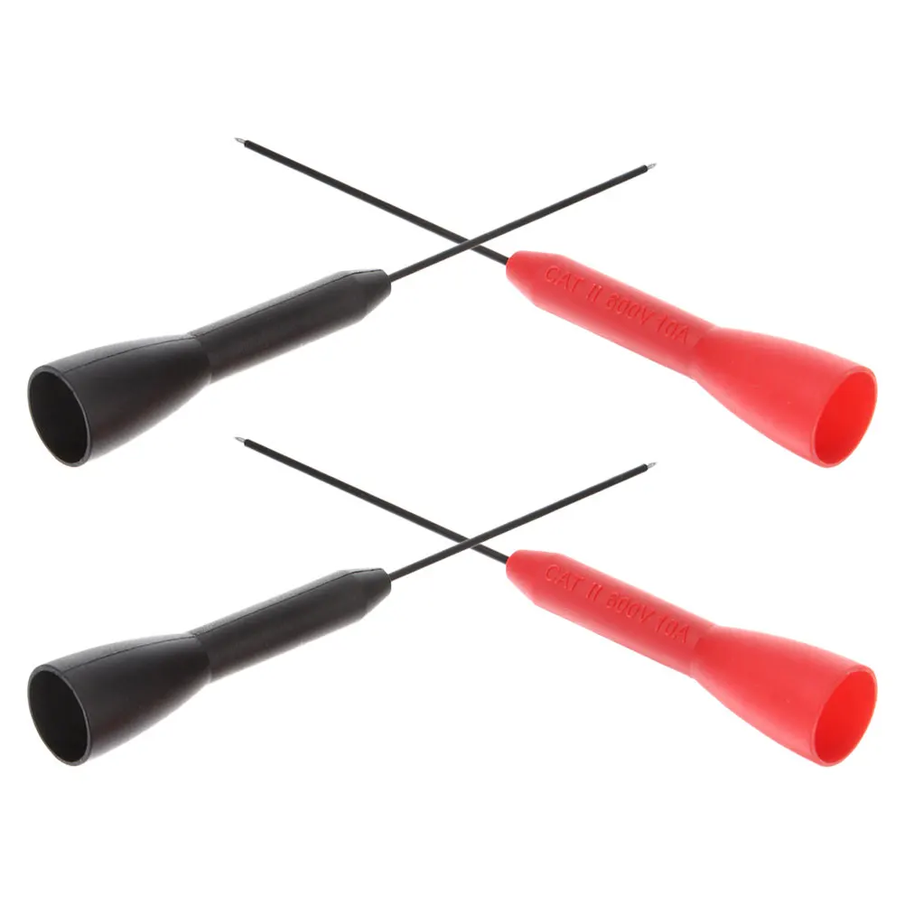 

4pcs Test Probe Kit Multimeter Automotive Repair Circuit Tool Extra Fine Plastic Back Stainless Steel Reliable Measurements