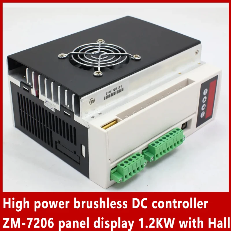 High power brushless DC controller ZM-7206 panel display speed drive 1.2KW with Hall sensors brushless DC motor