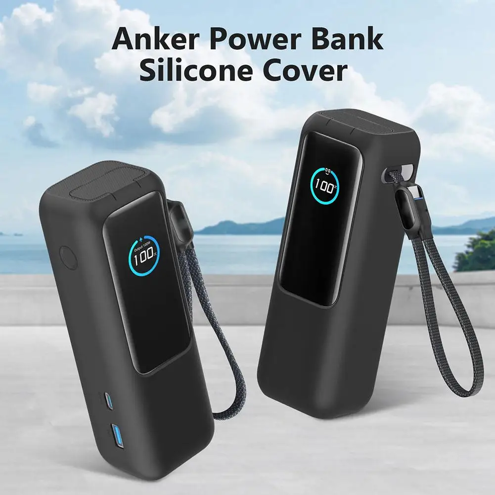 For Anker Zolo 165W Mobile Power Silicone Case Portable Power Bank Protective Cover Portable Travel Case With Carrying Strap