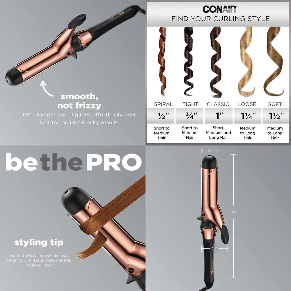 

1.5 Titanium Curling Iron for Soft Waves - Ideal for Medium to Long Hair 2. 1.5 Titanium Curling Wand for Soft Waves - Great for