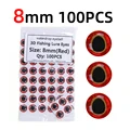 100 piezas rojas de 8 mm