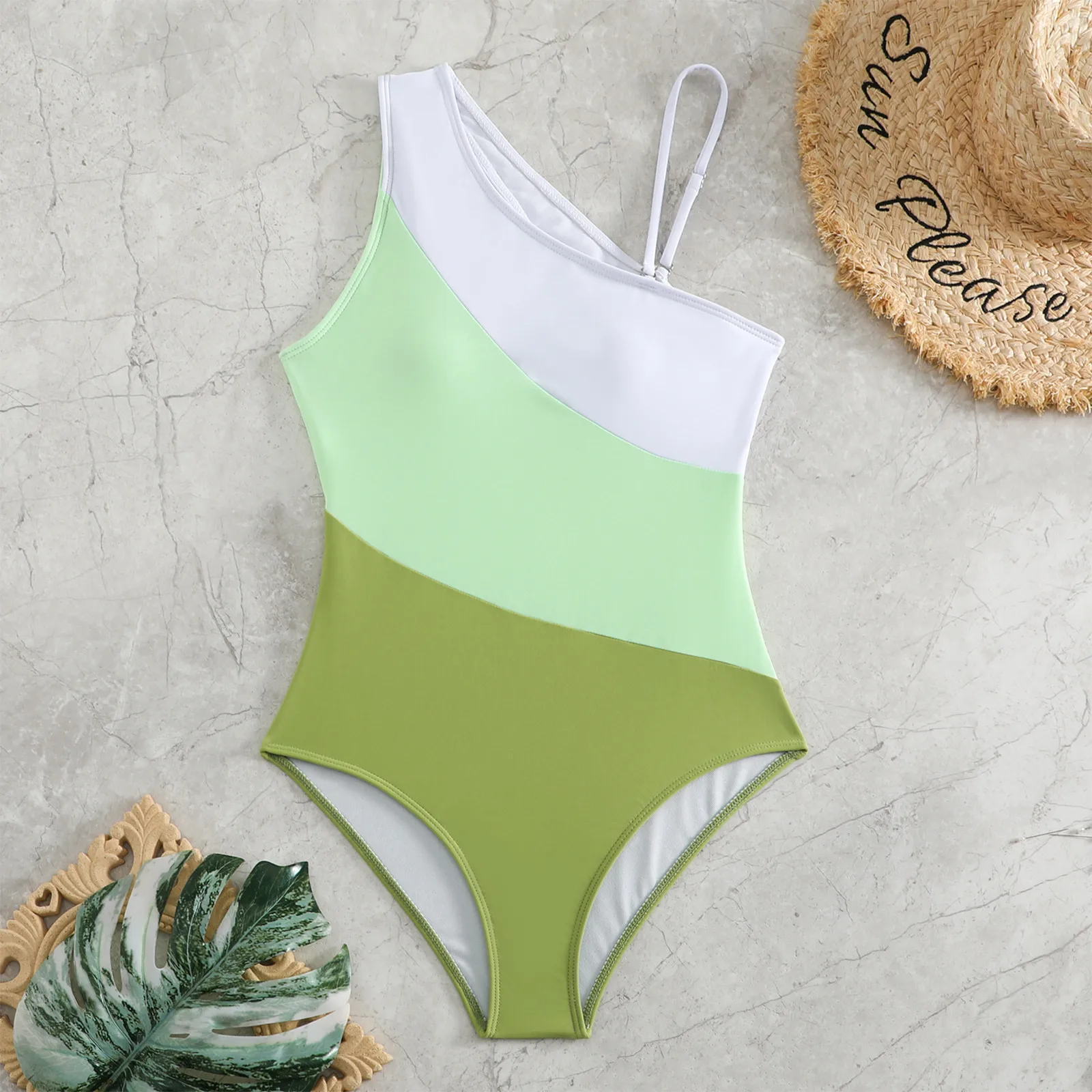 New Spliced One Piece Swimsuit Women Sexy Off Shoulder Swimwear Beachwear Fashion Bathing Suit Swimming Suits Female Bikini