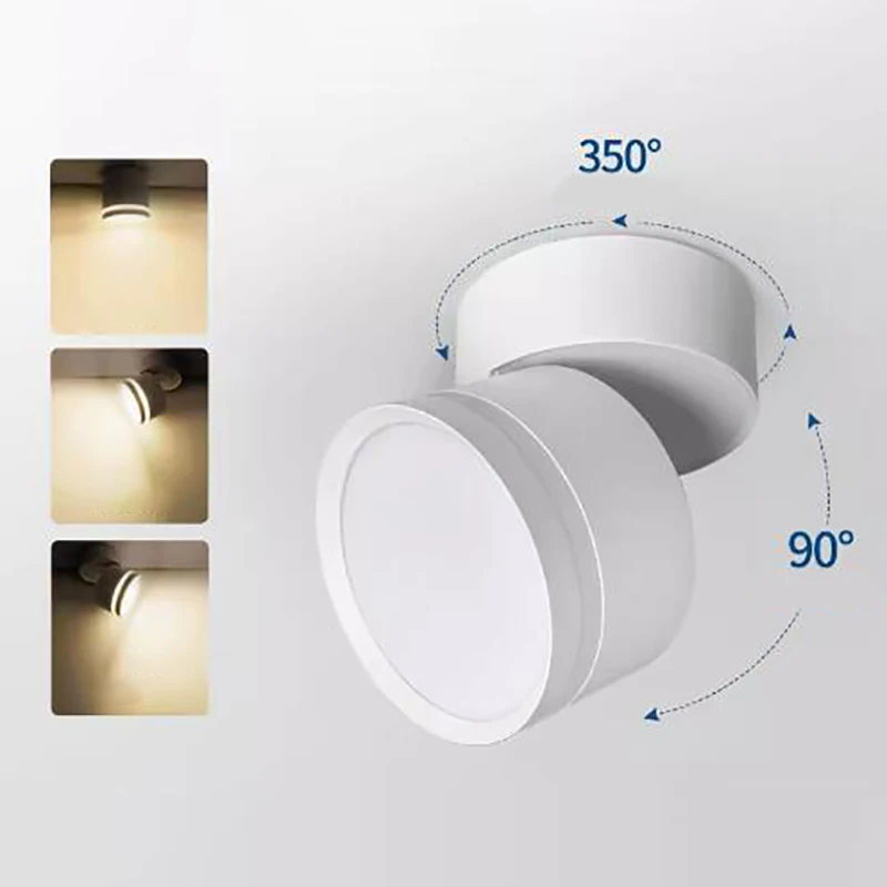 Luz de teto conduzida dobrável, superfície montada, alumínio, para a casa, cozinha, 5w, 7w, 10w