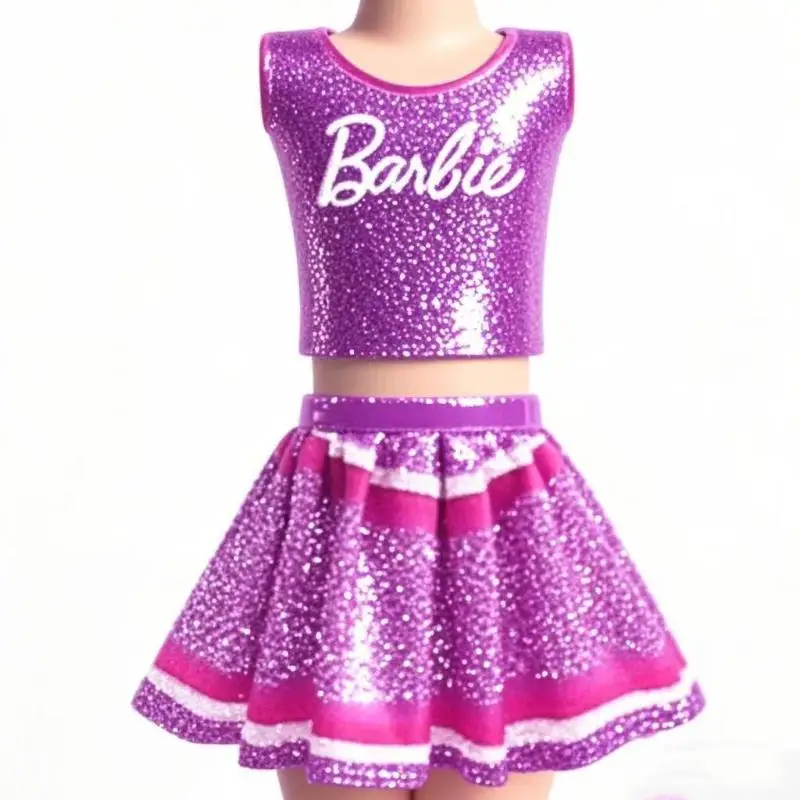 2 ชิ้นตุ๊กตาบาร์บี้สาวเชียร์ลีดเดอร์เจ้าหญิงกระโปรงตุ๊กตาบาร์บี้บทบาทเล่นเจ้าหญิงคอสเพลย์ชุดกระโปรงเต้นรําฮาโลวีนเด็กกระโปรงอ้วน