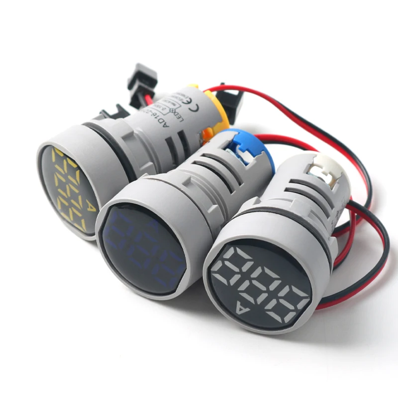 Luce amperometrica digitale rotonda da 22MM 2-100A luce rotonda a LED Monitor per strumenti Tester AC380V massimo