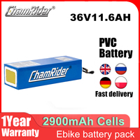 PVC Battery 36V Electric Bicycle Battery 11.6AH Ebike battery Chamrider 30A BMS 18650 Lithium Battery Pack For Electric Scooter