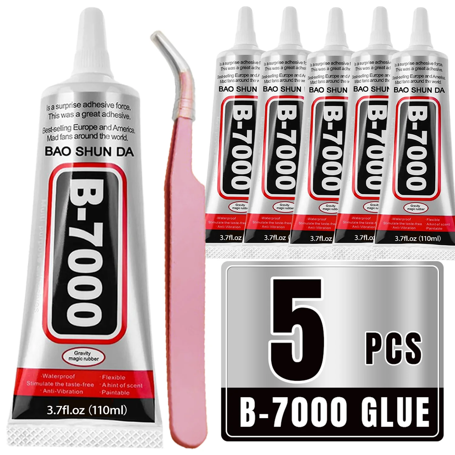 B7000 Clear Soft Adhesive B7000 Computer Mobile Phone Screen High-Strength Waterproof Repair Frame Anti-vibration Universal Glue Includes precision tweezers 15/50/110ML.