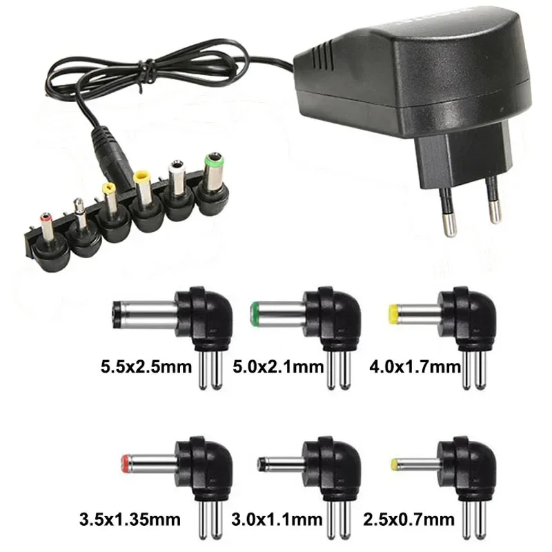 

Universal 30W 3A Adjustable AC Charger Adapter Multi Voltage Converter 220V TO 12V DC 9V 7.5V 6V 4.5V 3V Power Supply 6 Plug