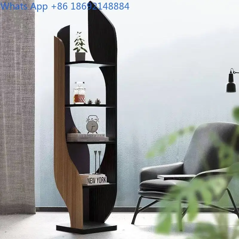 

Угловой напольный стеллаж для книг в гостиную, скандинавский многоярусный стеллаж для хранения, креативный, легкий, роскошный, угловой офисный современный простой книжный шкаф